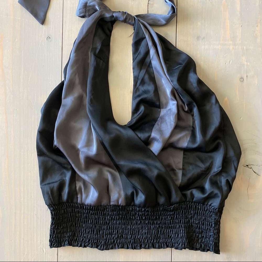 Low cut halter top